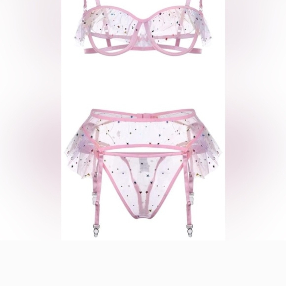 Elegant Pink Lingerie Set - Picture 2 of 4